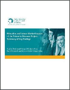 Image of the cover of publication titled  Education and Labour Market Impacts of the Future to Discover Project : Summary of Key Findings / Taylor Shek-wai Hui and Reuben Ford, Social Research and Demonstration Corporation.