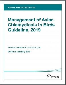 Image of the cover of publication titled  Management of Avian Chlamydiosis in Birds Guideline, 2019.