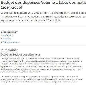 Image of the cover of publication titled  Budget des dépenses. 2019/2020 v.1.(Document parlementaire 391/117).