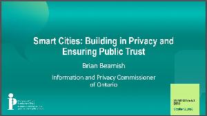Image of the cover of publication titledSmart Cities : Building in Privacy and Ensuring Public Trust.