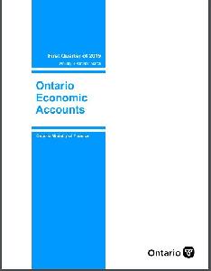 Image of the cover of publication titled Ontario economic accounts. 2019 Jan-Mar.