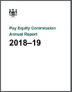 Image of the cover of publication titled Annual report / Pay Equity Commission. 2018/19.