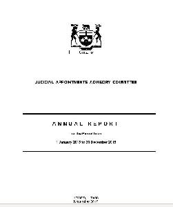 Image of the cover of publication titled Annual report / Judicial Appointments Advisory Committee. 2015.