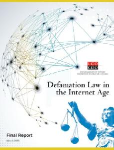 Image of the cover of publication titled Defamation Law in the Internet Age : Final Report.