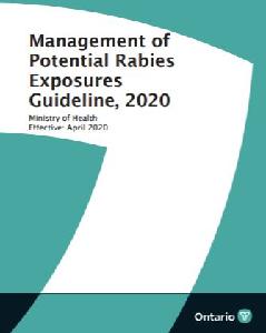 Image of the cover of publication titled Parent  Management of Potential Rabies Exposures Guideline, 2020