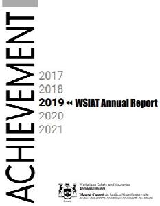 Image of the cover of publication titled  Annual report / Workplace Safety and Insurance Appeals Tribunal 2019
