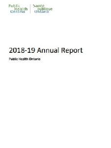 Image of the cover of publication titled  Annual report - Public Health Ontario 2018/2019