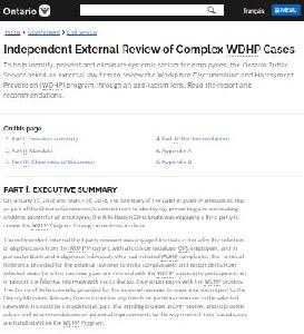 Image of the cover of publication titled  Independent External Review of Complex WDHP Cases