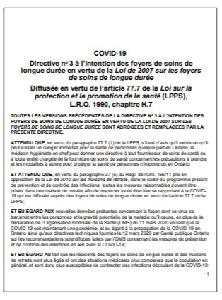 Image of the cover of publication titled Parent  COVID-19 : Directive no 3 à l