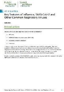 Image of the cover of publication titled    Key features of influenza, SARS-CoV-2 and Other Common Respiratory Viruses