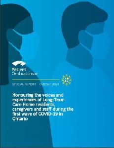 Image of the cover of publication titled Parent  Honouring the voices and experiences of Long-Term Care Home residents, caregivers and staff during the first wave of COVID-19 in Ontario