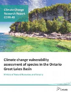Image of the cover of publication titled  Climate change vulnerability assessment of species in the Ontario Great Lakes Basin