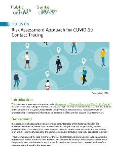 Image of the cover of publication titled  Risk Assessment Approach for COVID-19 Contact Tracing