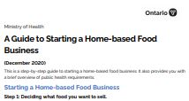 Image of the cover of publication titled   Guide to Starting a Home-based Food Business