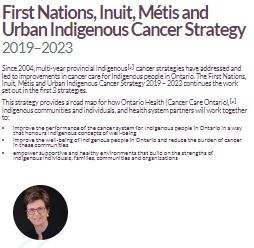 Image of the cover of publication titled   First Nations, Inuit, M&eacute;tis and Urban Indigenous Cancer Strategy 2019-2023