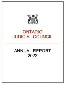 Image de la couverture de la publication  intitulée   Annual report / Ontario Judicial Council 2023