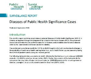Image of the cover of publication titled    Diseases of Public Health Significance Cases July  2024