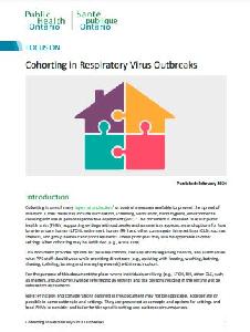 Image of the cover of publication titled   Cohorting in Respiratory Virus Outbreaks