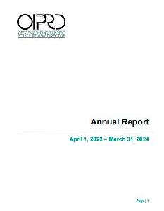 Image of the cover of publication titled   Annual report /  Office of the Independent Police Review Director  2023/24