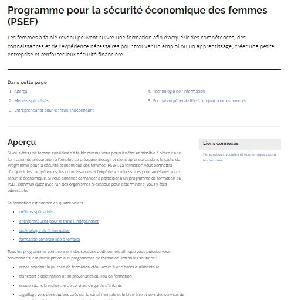 Image of the cover of publication titled Programme pour la s&eacute;curit&eacute; &eacute;conomique des femmes (PSEF)