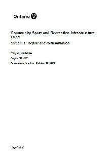 Image of the cover of publication titled Parent  Community Sport and Recreation Infrastructure Fund : Program Guidelines