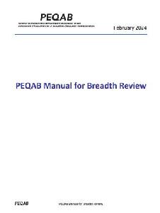 Image of the cover of publication titled   PEQAB Manual for Breadth Review