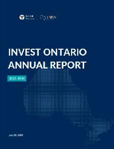 Image of the cover of publication titled  Annual Report / 2023-2024  Invest Ontario