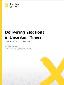 Image of the cover of publication titled Annual report / a report from the Chief Electoral Officer of Ontario 2022/23