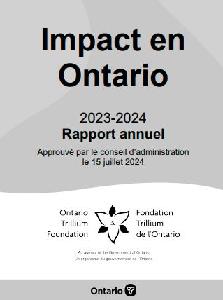 Image of the cover of publication titled   Rapport annuel / La Fondation Trillium de l