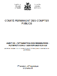 Image of the cover of publication titled Audit de l&rsquo;optimisation des ressources : Planification et gestion des routes : (Rapport annuel 2022 du bureau de la v&eacute;rificatrice g&eacute;n&eacute;rale de l