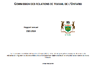 Image of the cover of publication titled   Rapport annuel / Commission des relations de travail de l