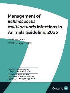 Image de la couverture de la publication intitulée  Lignes directrices concernant la gestion des infections à Echinococcus multilocularis chez les animaux, 2025