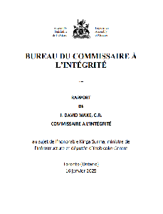 Image of the cover of publication titled  Rapport de l