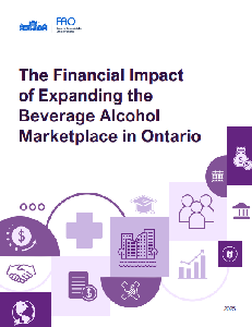 Image of the cover of publication titled The Financial Impact of Expanding the Beverage Alcohol Marketplace in Ontario
