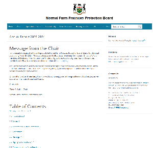 Image of the cover of publication titled  Annual report / Normal Farm Practices Protection Board  2023/2024