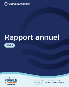Image of the cover of publication titled  Rapport Annuel  Agence ontarienne des eaux 2023