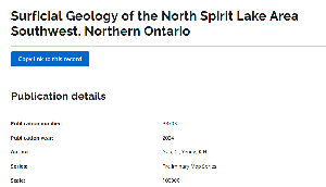 Image of the cover of publication titled Surficial Geology of the Deer Lake Area South, Northern Ontario.