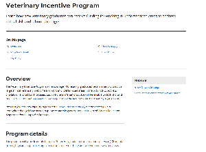 Image de la couverture de la publication intitul&eacute;e Parent   Veterinary Incentive Program
