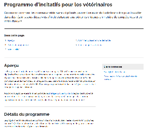 Image of the cover of publication titled  Programme d&rsquo;incitatifs pour les v&eacute;t&eacute;rinaires