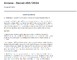 Image of the cover of publication titled Annexe - D&eacute;cret 490/2024 : Directive du ministre &Agrave; L&rsquo;intention De La Soci&eacute;t&eacute; Ind&eacute;pendante D&rsquo;exploitation Du R&eacute;seau D&rsquo;&eacute;lectricit&eacute;