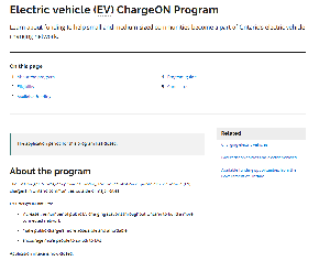Image de la couverture de la publication intitul&eacute;e   Electric vehicle (EV) ChargeON Program