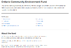 Image de la couverture de la publication intitulée Ontario Community Environment Fund