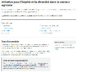 Image of the cover of publication titled Initiative pour l&rsquo;&eacute;quit&eacute; et la diversit&eacute; dans le secteur agricole