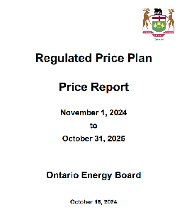 Image de la couverture de la publication intitul&eacute;e   Regulated Price Plan Price Report... November 1, 2024 to October 31, 2025
