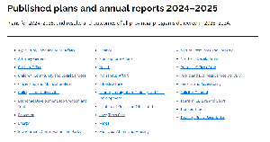 Image of the cover of publication titled Ontario government published plans and annual reports 2024&ndash;2025