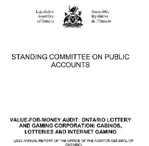 Image de la couverture de la publication intitul&eacute;e Parent  Value-for-Money Audit: Ontario Lottery and Gaming Corporation: Casinos, Lotteries and Internet Gaming (2022 Annual Report of the Office of the Auditor General of Ontario)