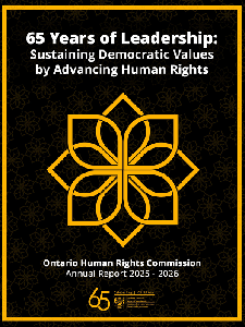 Image de la couverture de la publication intitul&eacute;e  Annual report / 2025-2026 Ontario Human Rights Commission