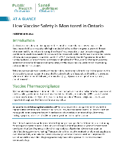 Image of the cover of publication titled How Vaccine Safety is Monitored in Ontario