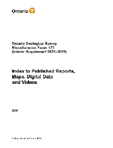 Image de la couverture de la publication intitul&eacute;e  Index to Published Reports, Maps and Digital Data, 2021&ndash;2025 
