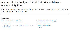 Image de la couverture de la publication intitul&eacute;e Accessible by Design: OPS Multi-Year Accessibility Plan. 2026&ndash;2029
